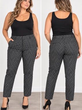 Jessica Black Printed Slim Ankle Pants
